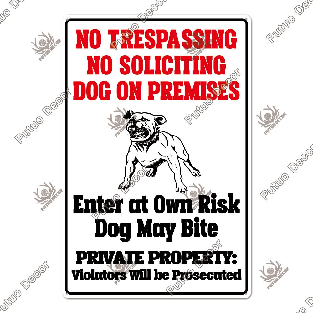 Putuo Decor No Trespassing Tin Signs Warning Plaque Metal Video Surveillance Wall Art Poster Plate Yard Iron Painting Stickers