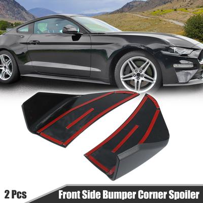 X Autohaux 2 шт. Передний боковой угол бампера спойлер для Ford для Mustang (кроме GT350) 2015 2016 2017 2018 Черный
