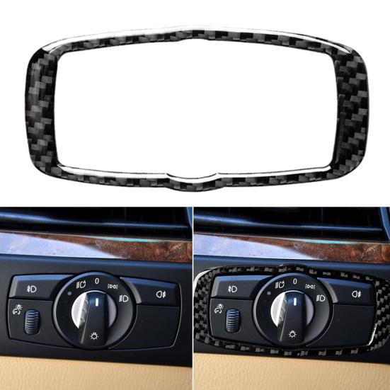 Наклейка на накладку фар из углеродного волокна, рамка переключателя BMW для X5 E70 X6 E71 X5 E60