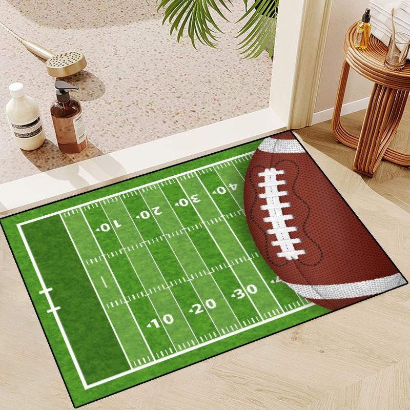 Super Bowl Themed NFL Rugs Non-Slip Machine Washable Floor Mats for Entryways and Holiday Decor Celebrate The Football Spirit