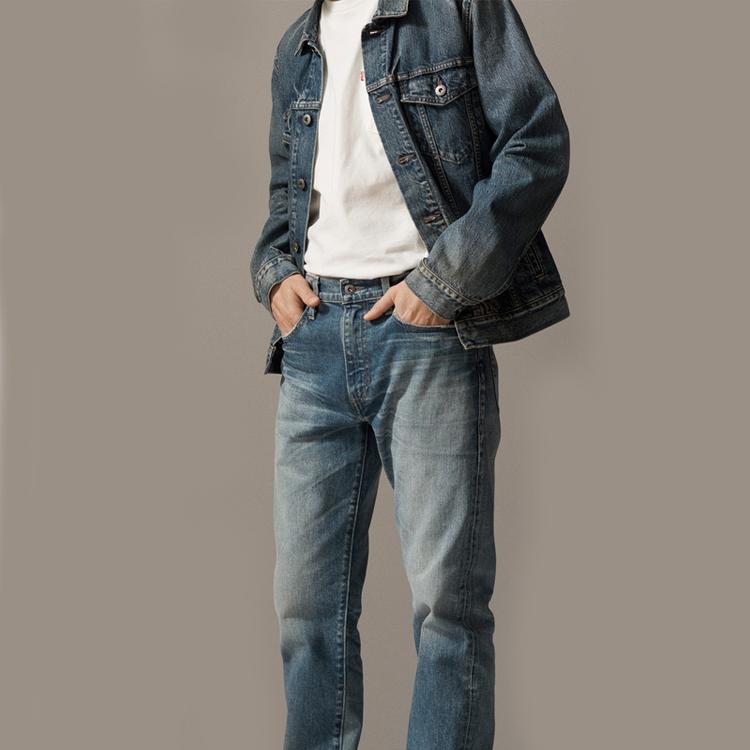 Levis Потертая джинсовая куртка Мужская верхняя одежда Джинсовый-синий 67485-0012