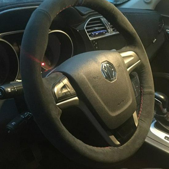 Suede Hand-Stitched Steering Wheel Cover for MG5, MG3, MG6, MG GT, MG GS, and Roewe Models