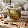 Durian Ilustration Cushion Cover Anti-dustmite Pillowcase Invisible Zipper Silky Short Plush Sofa Cushion Cover