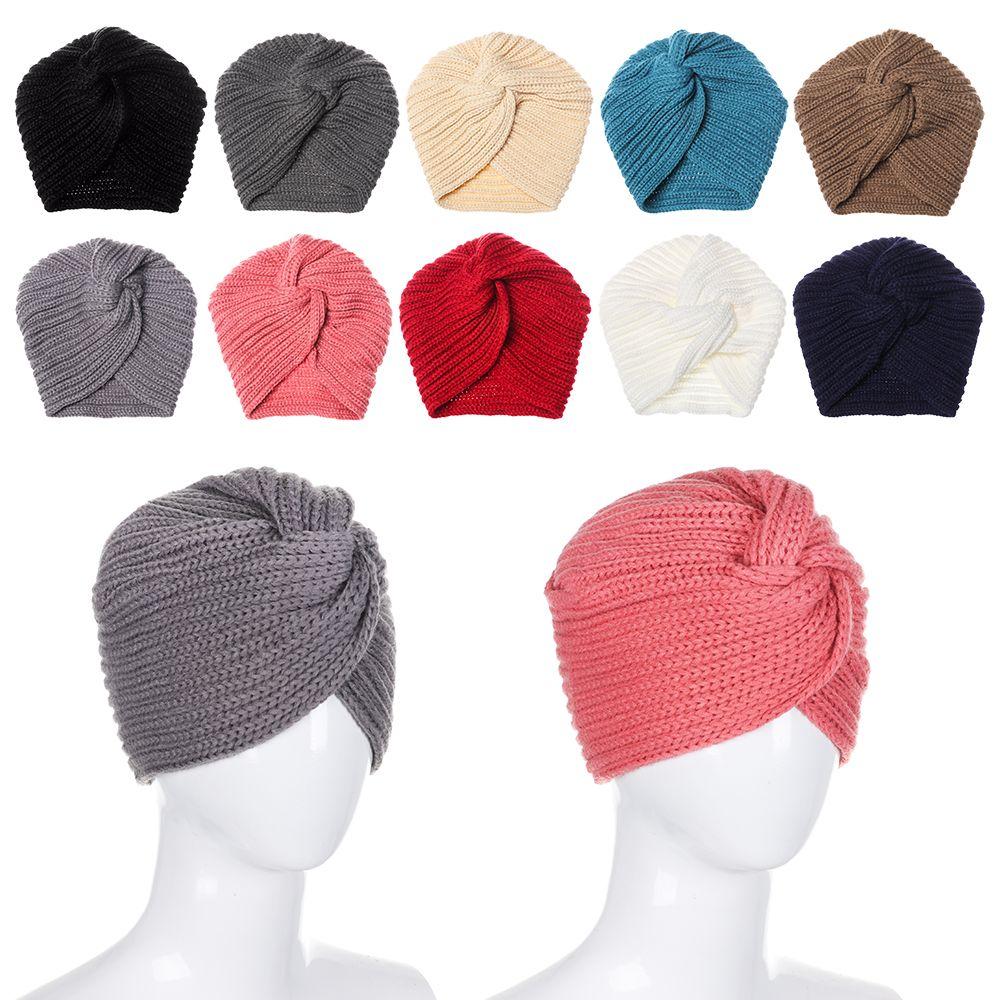 Winter Hair band Croceht Beanies Ladies Turban Head Wrap Caps Twist Headwrap Hat Women Felt Hat