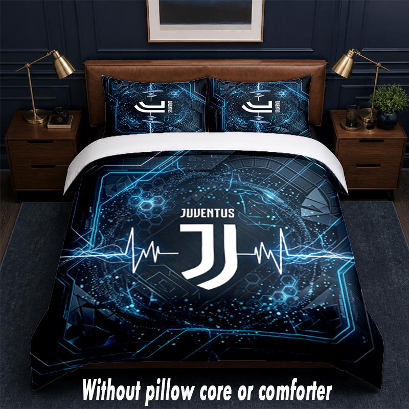 Дизайн Juventus FC Постельное белье Комплект 1 пододеяльник + 2 наволочки Мягкое дышащее домашнее постельное белье
