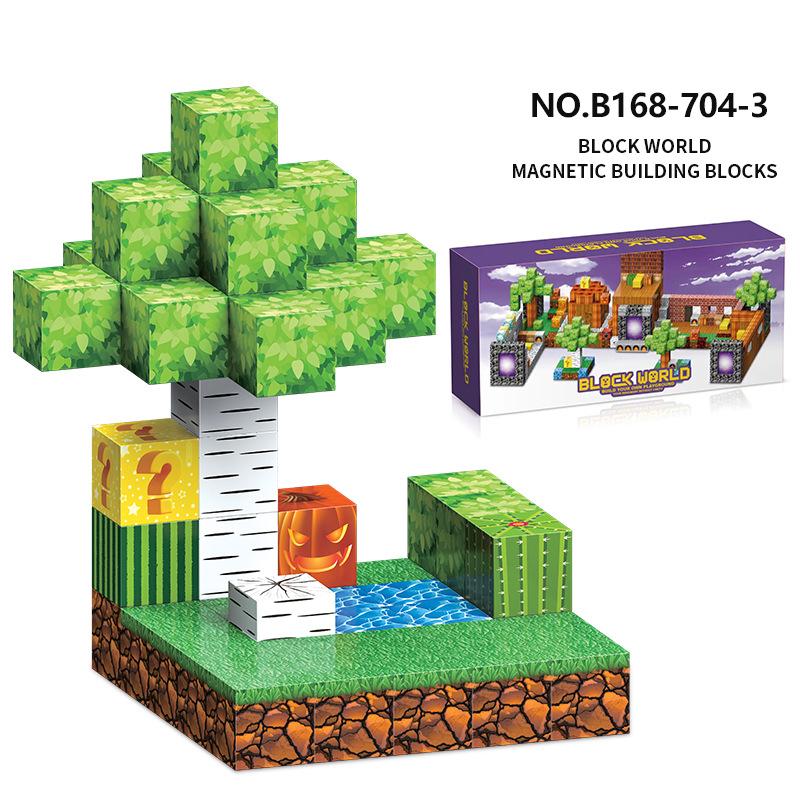 Magnetic World Hell Portal Magnetic Building Blocks Educational Puzzle Toy Creative DIY Cube Set for Kids Multicolor