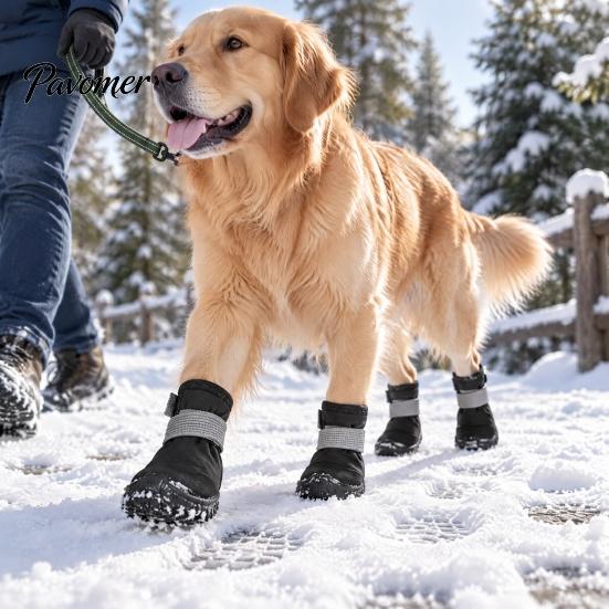 Weatherproof Pet Shoes for All Seasons Waterproof Dog Small Medium and Large Dogs, Non-Slip Oxford Cloth Comfortable Paws Covers Travel Boots