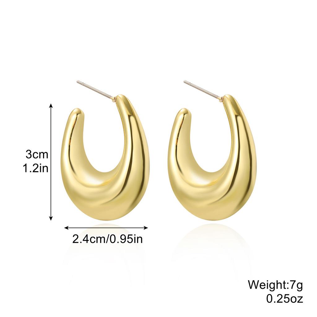 Exaggerated Temperament Earrings Gold Senior Sense Ins Cold Wind Simple Metal Droplets Pleated Pearl Flower Earrings