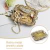 1 шт. металлический держатель для колец, декоративный старинный состаренный металлический поднос для безделушек, металлический поднос для украшений для комода 12,5x11,3 см