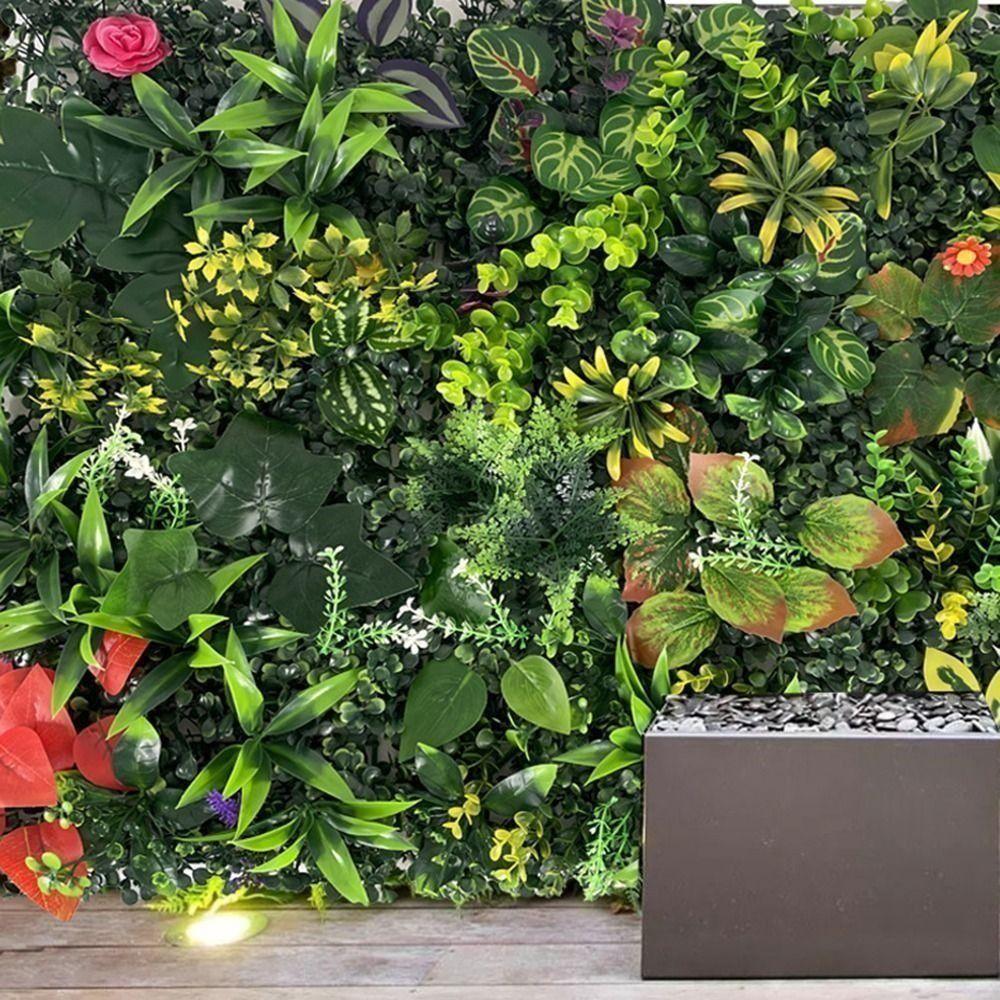DIY Artificial Plant Wall Panel Flower Artificial Fern Grass Living Room