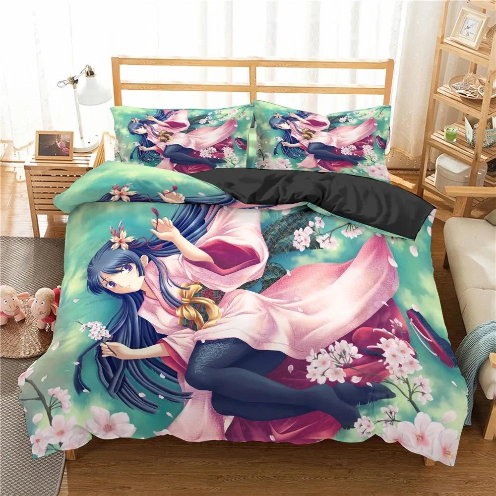 Lovely Anime Girl 3D Duvet Cover Bedding Set Comforter Linen Pillowcases Home Decor Single Double Twin King Queen