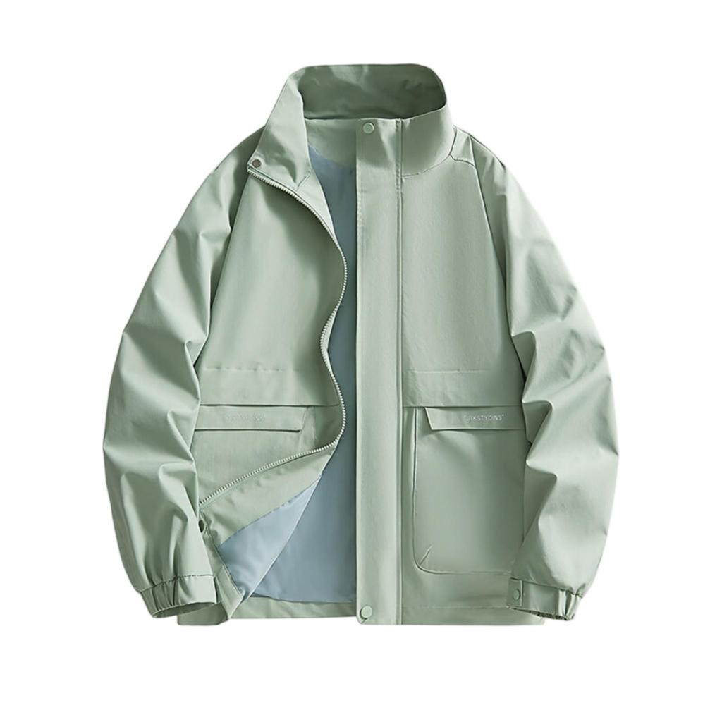 New Zipper Casual Coat Loose Collar Big Pocket Jacket Large Size Fashion Leisure Outdoor Sports Coat