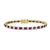 Gift from New York Bracelet Ruby Color Tennis Bracelet K18 Yellow Gold Finish Silver 925 Women's