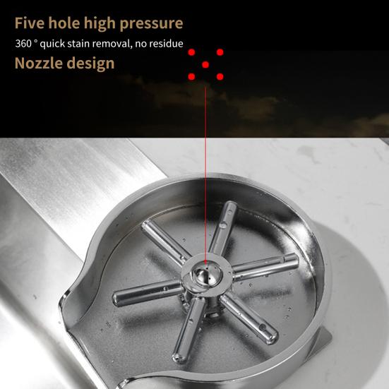 Мойка стаканов высокого давления Освободите руки Нержавеющая сталь Очиститель детских бутылочек