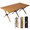 Campwild Outdoor Wood Roll Top Folds Easy To Includes Storage Low DJZ Table, Table, Up, Compact, Assembly, Bag, Table, Camping, Outdoor, (Dammoku