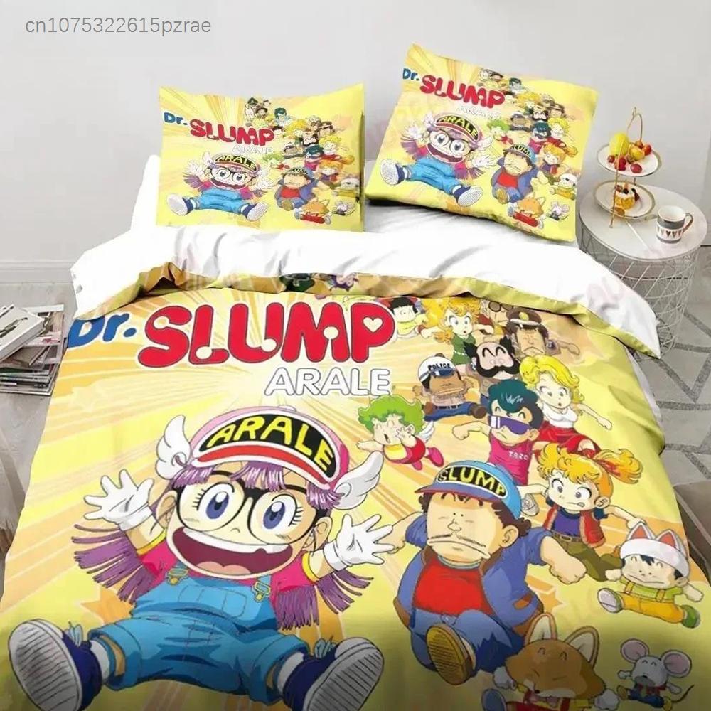 Мультяшный DR S-Slump Арале Аниме Комплект постельного белья Печатный комплект постельного белья с наволочкой Пододеяльник Мягкое постельное белье размера Queen King для дома