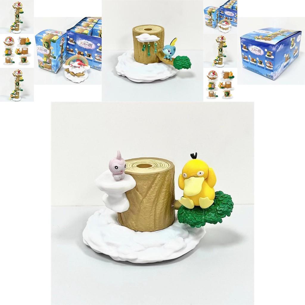 Детализированная ПВХ фигурка Пикачу в виде пня Покемона, топпер для торта, аниме-игрушка в слепой коробке