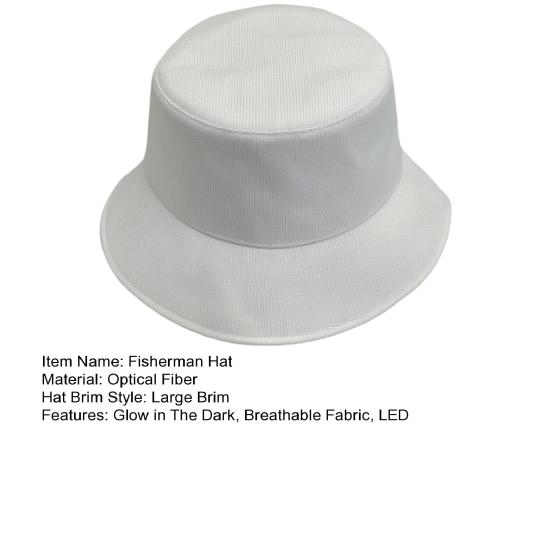 LED Fisherman Hat Neon Rave Bucket Cap 7 Colors Glow In The Dark USB Rechargeable EDM Festival Gear