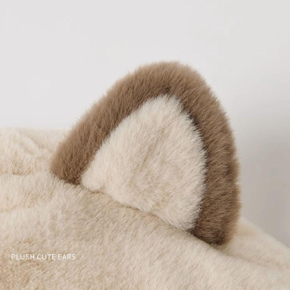 Cartoon Hat Ear Protection Hat Plush Hat Hooded Scarf Cute Winter Cap Female/Girls