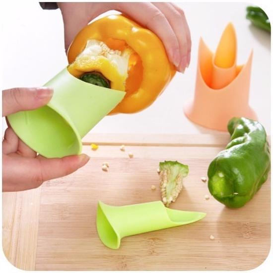 2Pcs / set Creative Pepper Corer Slicer Устройство для удаления семян перца