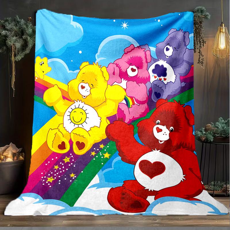 1PC Love Bears Blanket Flannel Throw for Sofa, Indoor, Camping, Living Room, Office, Chair, And Bed Soft Birthday Christmas Gift