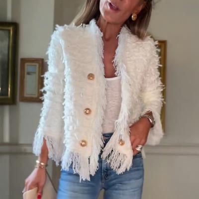 Женский кардиган из искусственного меха с открытой передней частью, пушистый нарядный лохматый жакет, повседневное пальто с длинным рукавом, верхняя одежда на осень-зиму