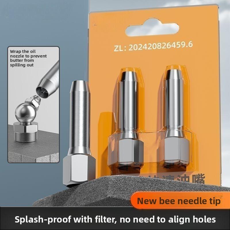 Industrial grease gun dual nozzle kit, suitable for excavators and trucks.