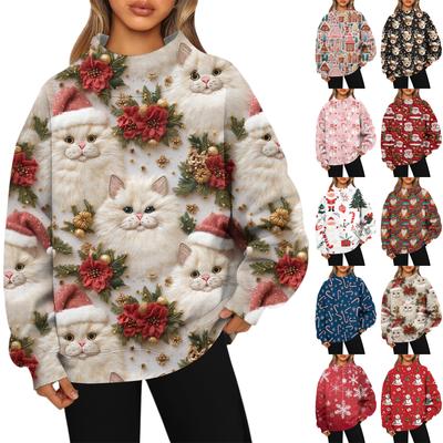 Женский свитшот с воротником-стойкой, осенний, удобный, оверсайз, нарядный пуловер, свитшоты без капюшона, уютные топы с высоким воротником