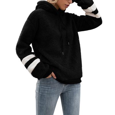 Женский повседневный модный свободный пуловер с длинными рукавами и капюшоном, плюшевый свитер