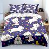Unicorn cats and stars pattern Print Bedding Set 1 Duvet Cover 2 Pillowcases for Adult and Children Luxury Gift Full Size