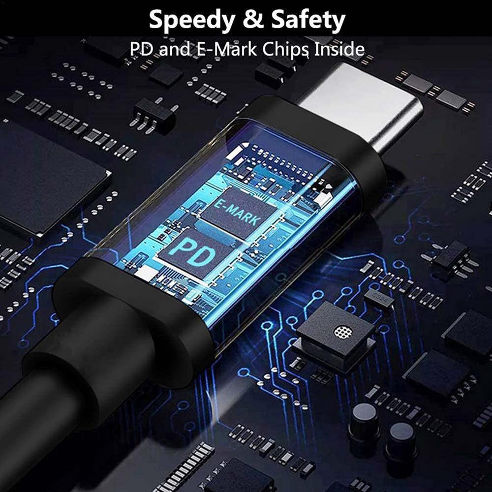 1.8m Laptop 65w 90w Type-C Power Cord USB-C To USB Slim Square Tip Cable PD Charger