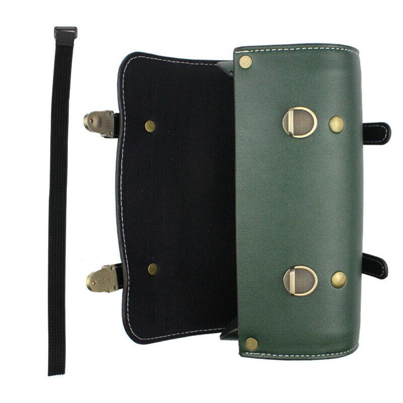 Сумка для хранения седла мотоцикла из искусственной кожи, сумка для инструментов на руль велосипеда, круглая, в форме бочки, водонепроницаемая, сворачивающаяся сумка, боковой багаж