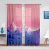 Геометрические Горы Современные Эстетические Минималистичные Розовые Прозрачные Вуалевые Шторы для Гостиной Спальни Декор Тюль Шторы Обработка