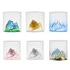 Glass Cup Thickened Bottom Creative Mountain Range Design High Borosilicate Cup