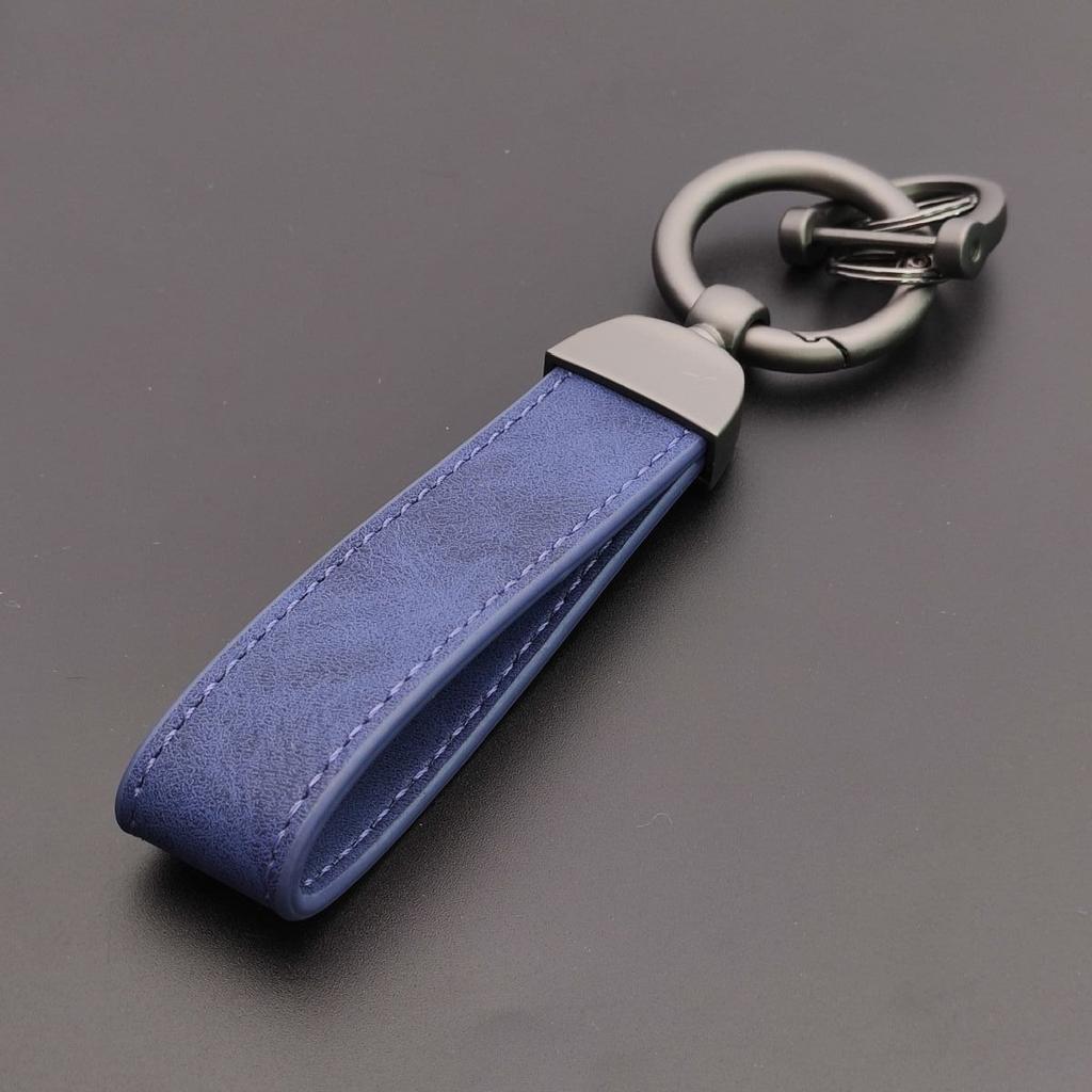 Minimalist Stainless Steel Metal Keyring Leather Car Keychain Pendant Laser Engrave Customized Name Vintage Accessory Gift