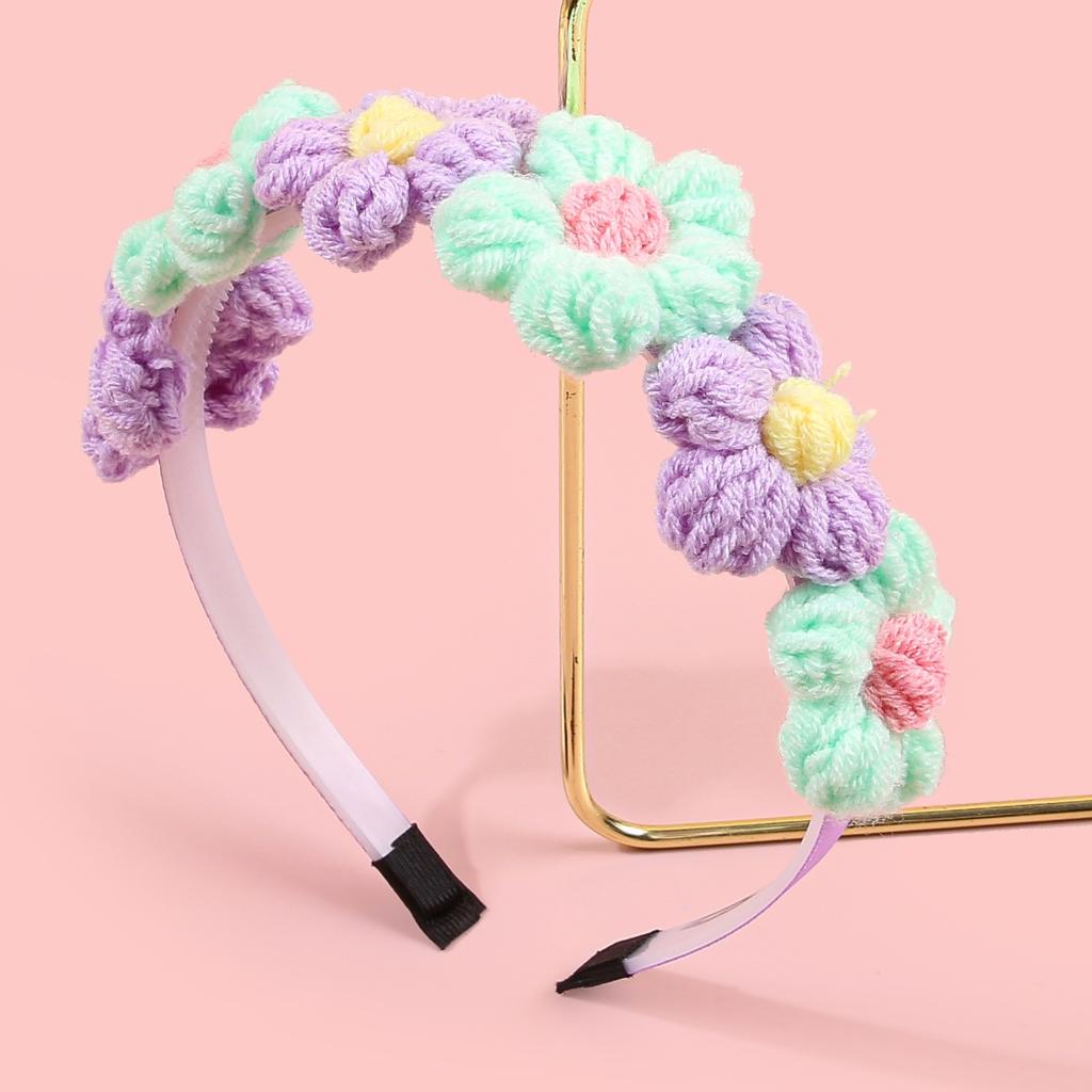 Fashion Women Girls Headbands Knitting Yarn Flower Headbands Cute Flower with Teeth Hairbands Winter Hair Accessories