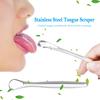 Tongue Scraper Reusable Portable Stainless Steel Oral Tongue Cleaner Brush