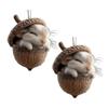 Forest Animal Acorn Ornaments Acrylic Cozy Pine Cone Animals Christmas Ornament 2D Woodland Creature Hanging Decoration Rustic Home Decor for Animal