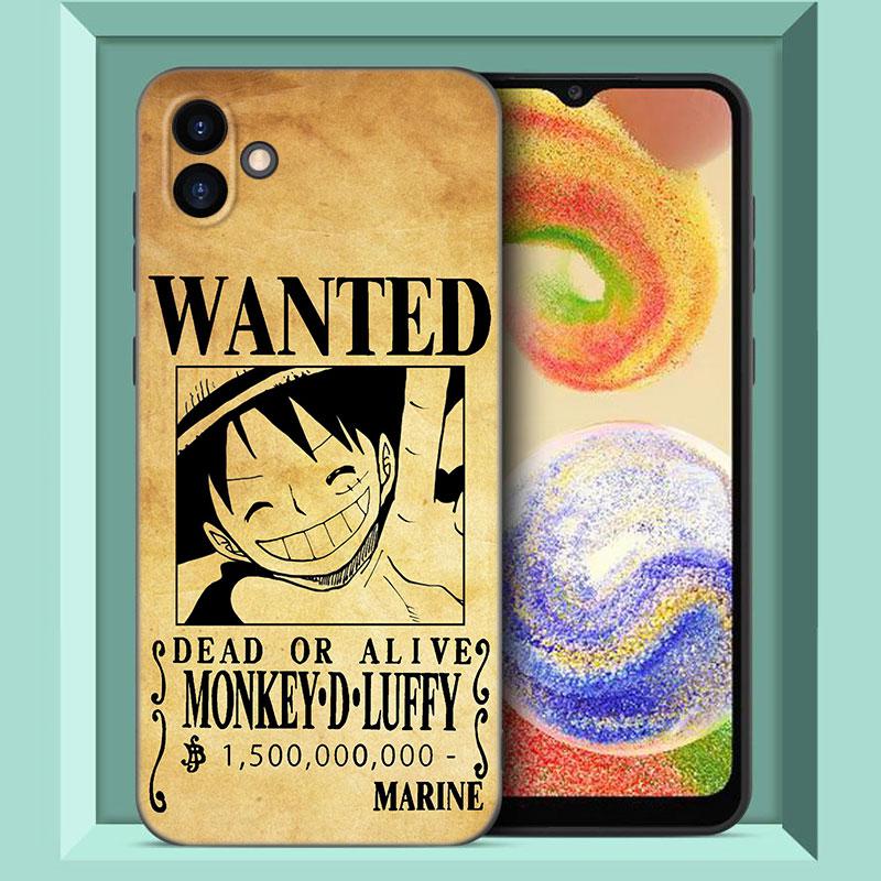 Anime One Piece Luffy Black Silicone Phone Case For Samsung Galaxy A01 A03 Core A04 E A02 A05 A10 A20 A21 A30 A50 S A6 A8 + A7