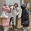 Новая корейская версия модной утолщенной съемной кепки средней длины, взорвавшейся над коленом, студенческого пальто.