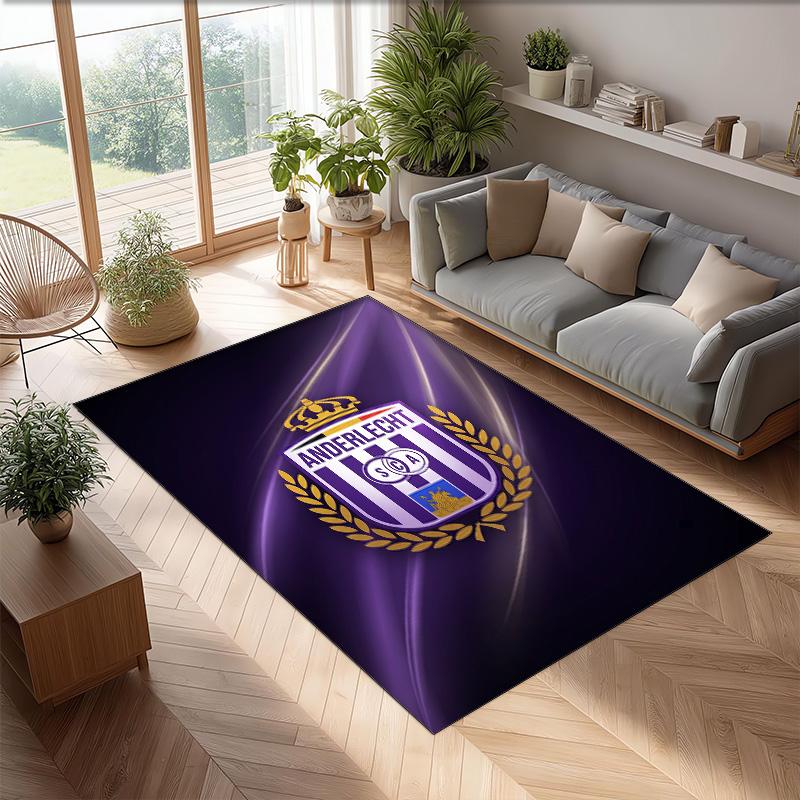 Anderlecht FC Soccer Football Pattern Soft Area Rug Non Slip Indoor Floor Carpet Sports Decor Mat for Bedroom