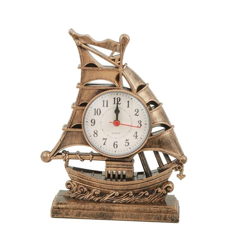 Креативный классический будильник в виде парусника, красивая экологичная скульптура парусника, средиземноморский настольный будильник для гостиной