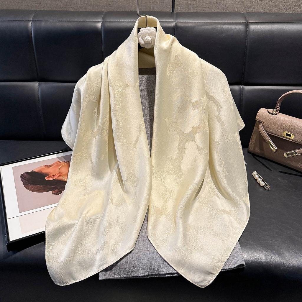 Elegant Cotton And Linen 90 Square Scarves For Women, Middle East, Central Asia Head Scarves, Versatile Finale Silk Scarves, Fashionable And Versatile