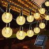 Solar String Lights Outdoor, 50 LED Globe String Lights, Waterproof Crystall Ball Lights Solar Patio Lights with 8 Modes