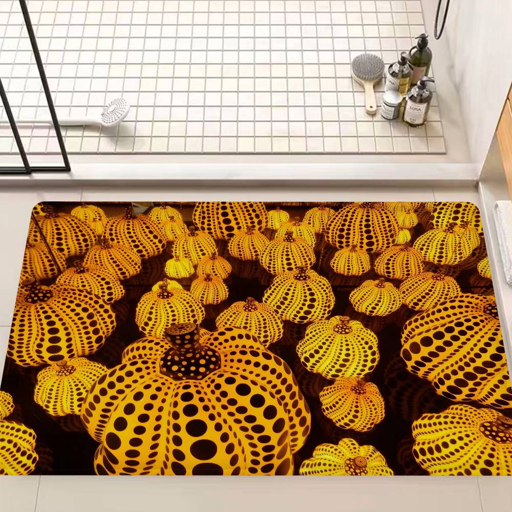 Yellow Dots Yayoi Kusama Floor Mat Retro Multiple Choice Living Room Kitchen Rug Non-Slip Modern Home Decor