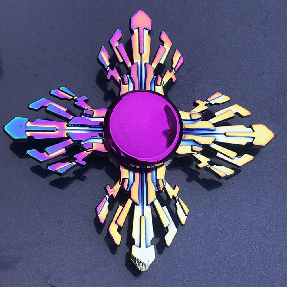 Малошумный металлический радужный пальчиковый спиннер из цинкового сплава с гироскопическим наконечником для рук, детские подарки