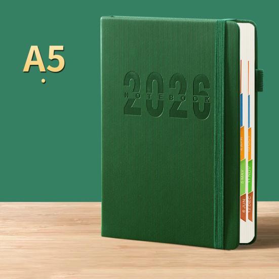 Планировщик 2026 Ежемесячный Еженедельный Ежедневный Ежедневник 2026 Блокнот для списка дел с ежемесячными вкладками, внутренним карманом, эластичной застежкой