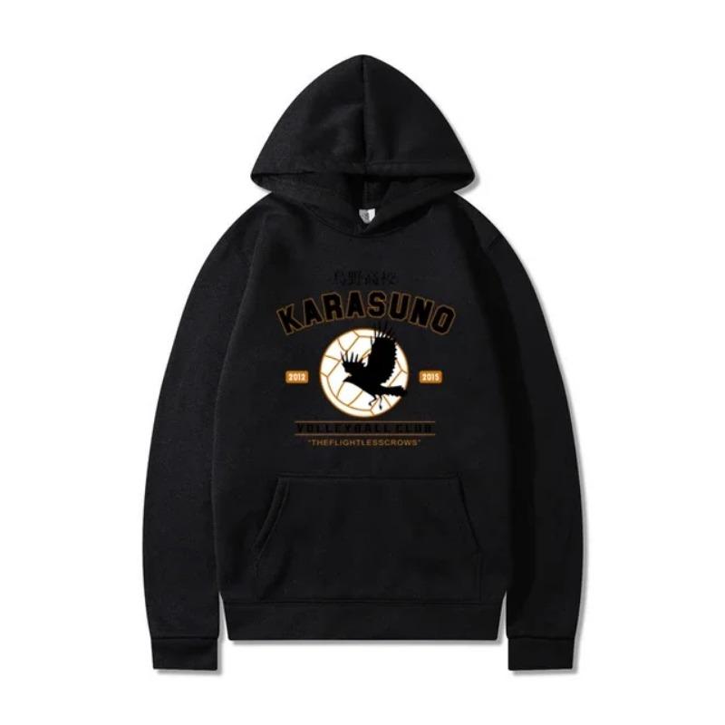 Мужские толстовки с капюшоном Cartoon Haikyuu Funny Japanese Anime Streetwear Harajuku Karasuno Fly High Graphic Hoodies & Sweatshirts Womens