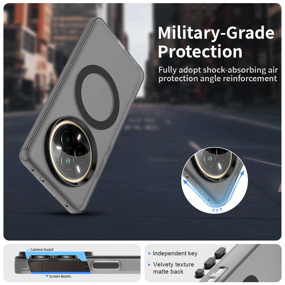 Магнитный беспроводной чехол для зарядки для Realme 14 Pro 5G 13 Pro+ Plus Обложка Конфетные цвета Прозрачная задняя крышка Coque