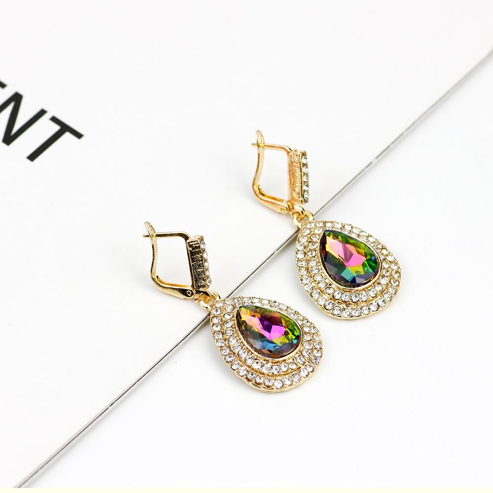 Модные золотые арабские серьги-подвески с подвесками для женщин, серьги со стразами, свадебные украшения, подарок для невесты